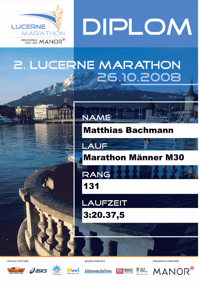 Diplom Lucerne Marathon 2008