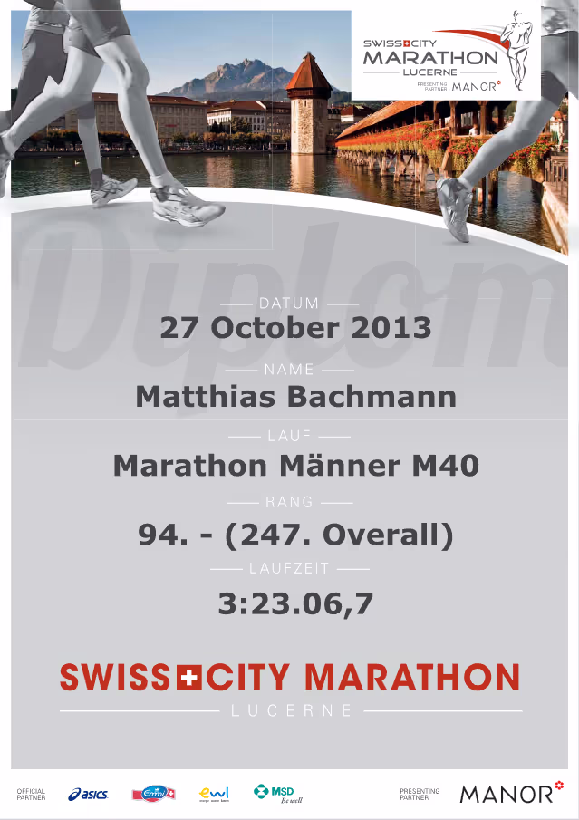 Diplom Swiss City Marathon 2013