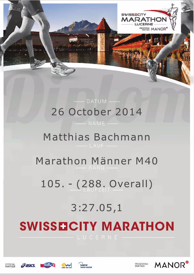 Diplom Swiss City Marathon 2014