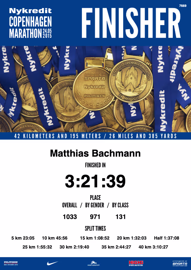 Nykredit Copenhagen Marathon 2015, Matthias Bachmann