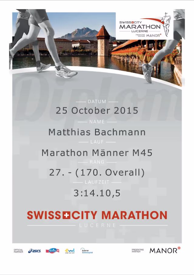 Diplom Swiss City Marathon 2015