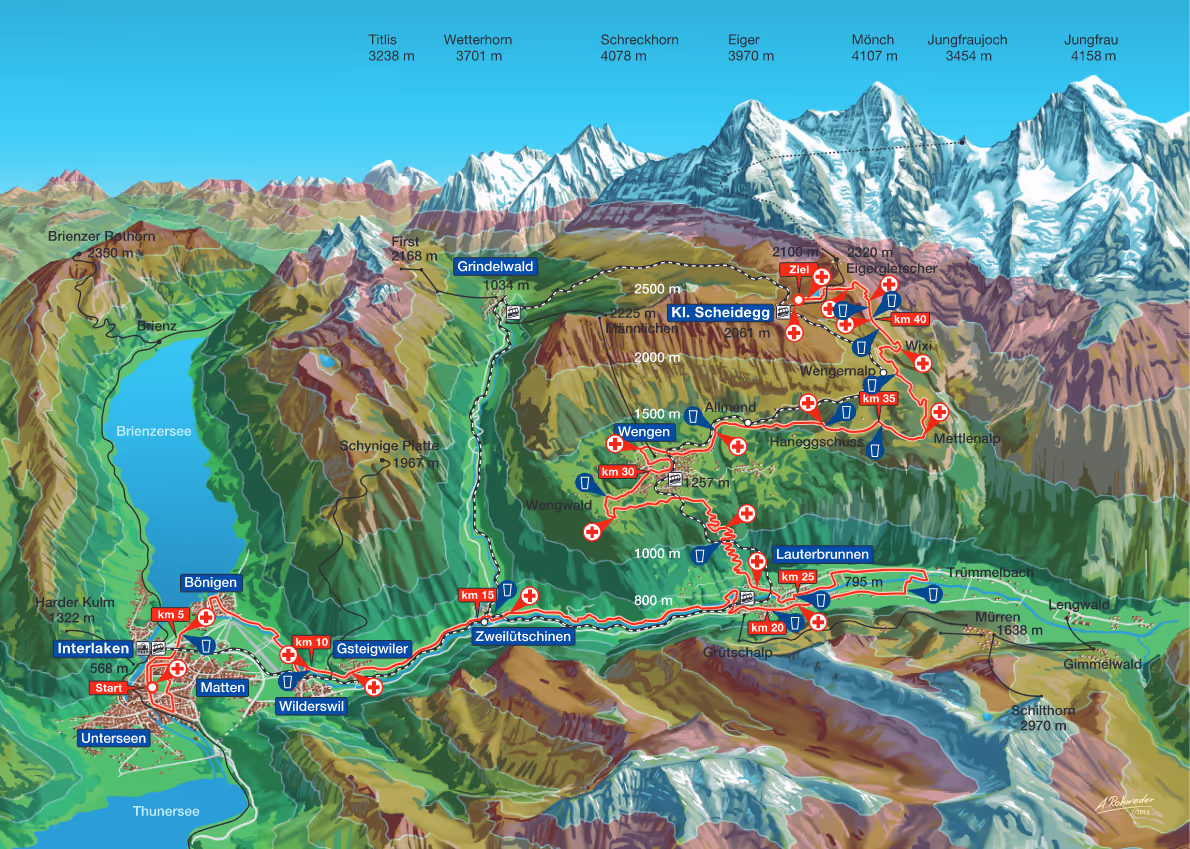 Streckenprofil Jungfrau Marathon 2016