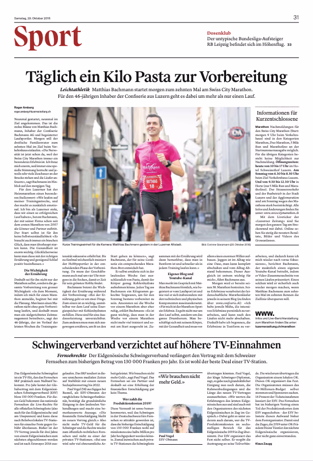 Swiss City Marathon 2016 in Luzern, Matthias Bachmann