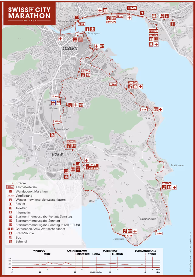 Streckenprofil Swiss City Marathon 2016
