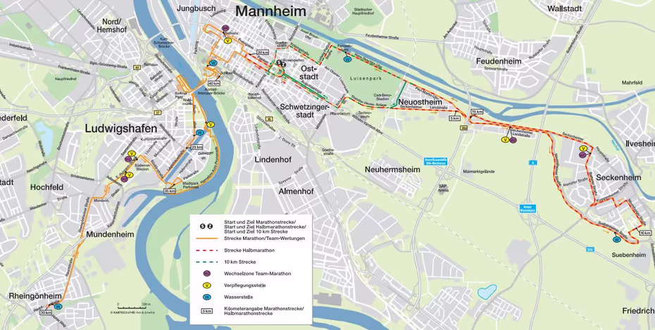Streckenprofil Mannheim Marathon 2019