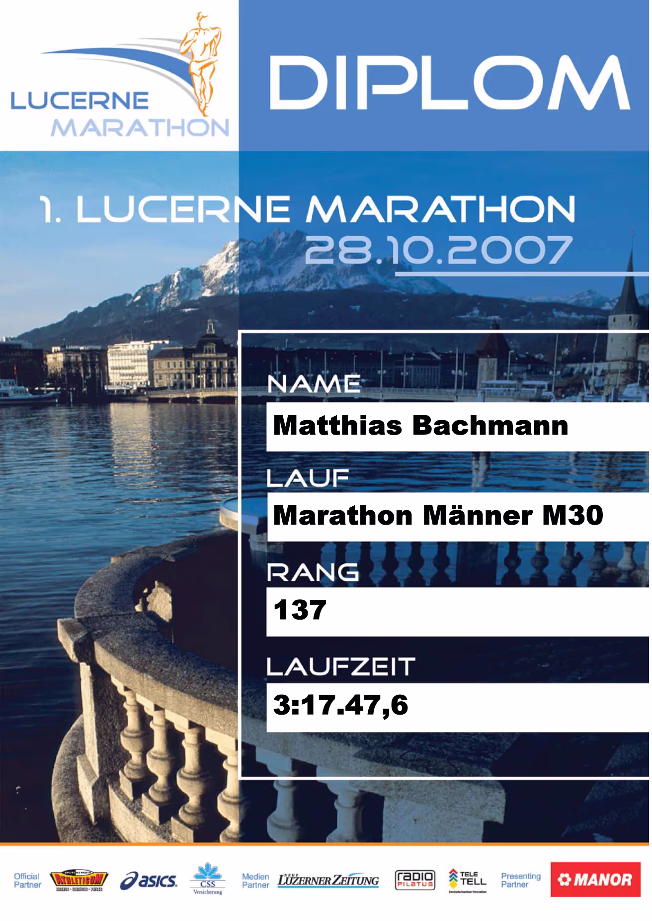 Diplom Lucerne Marathon 2007
