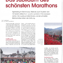 Press article Swissrunners Swiss City Marathon Jubiläum